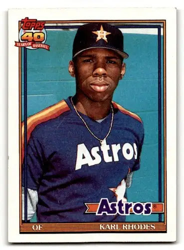 1991 Topps #516 Karl Rhodes Houston Astros Baseball Cards EX/NM ID:54890 - Baseball Card Single