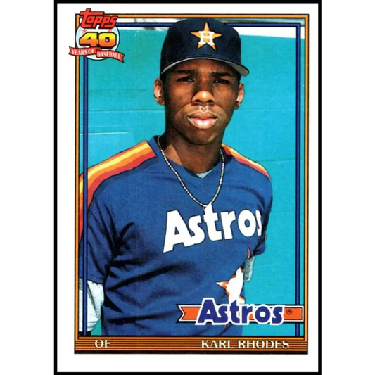 1991 Topps #516 Karl Rhodes NM-MT Houston Astros Baseball Card - Baseball Card Single