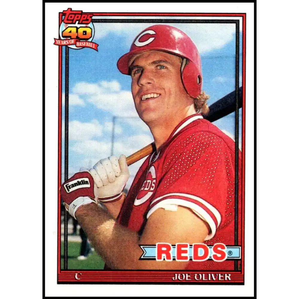 1991 Topps #517 Joe Oliver NM-MT Cincinnati Reds Baseball Card - Baseball Card Single
