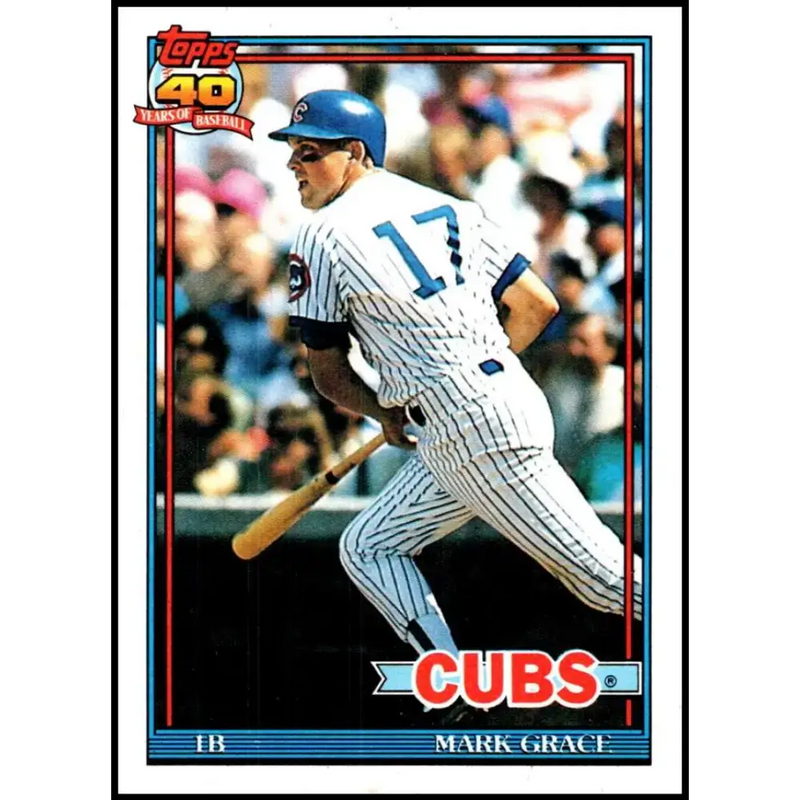 1991 Topps #520 Mark Grace NM-MT Chicago Cubs Baseball Card - Baseball Card Single
