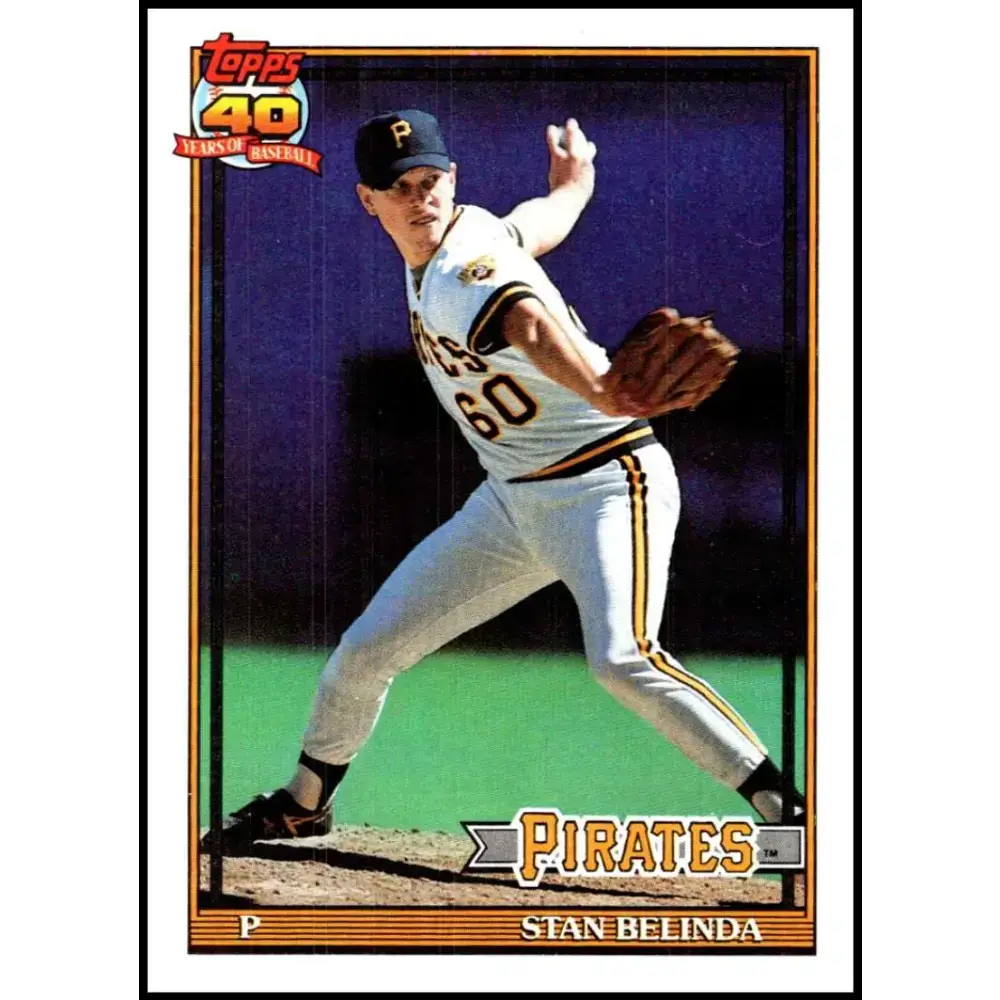 1991 Topps #522 Stan Belinda NM-MT Pittsburgh Pirates Baseball Card - Baseball Card Single
