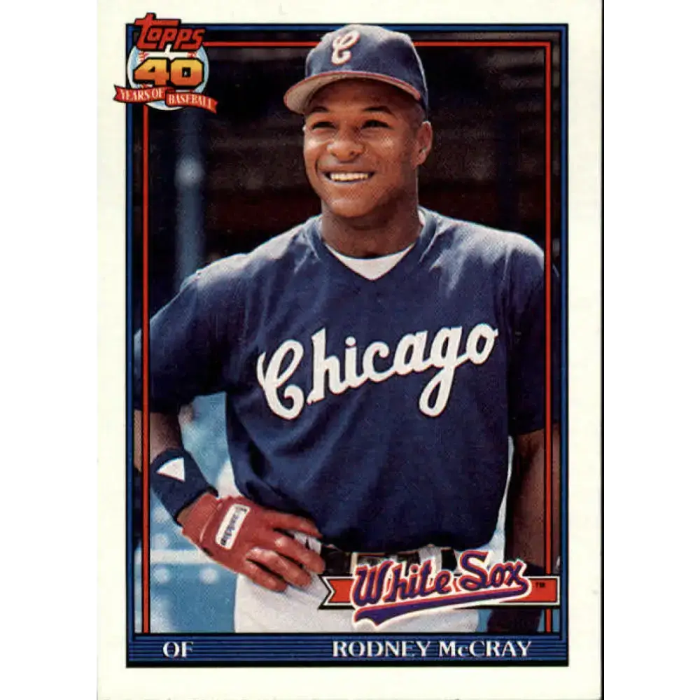1991 Topps #523 Rodney McCray NM-MT RC Rookie Chicago White Sox Baseball Card - Baseball Card Single