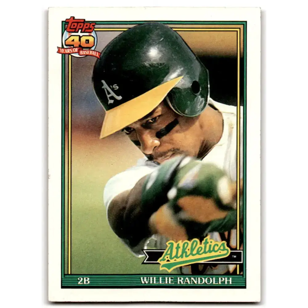 1991 Topps #525 Willie Randolph NM-MT Oakland Athletics Baseball Card - Baseball Card Single
