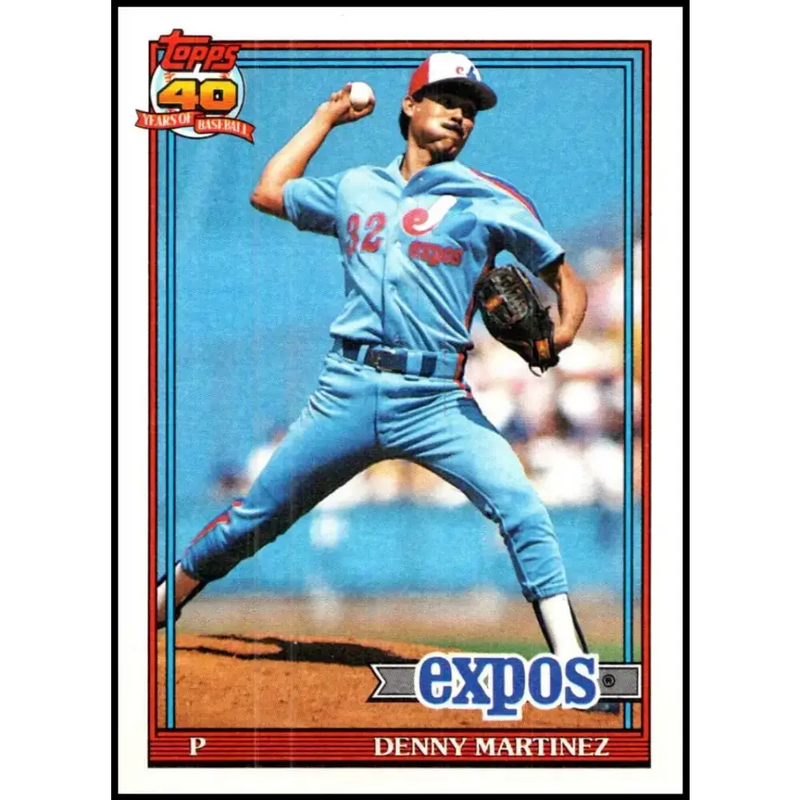 1991 Topps #528 Dennis Martinez NM-MT Montreal Expos Baseball Card - Baseball Card Single