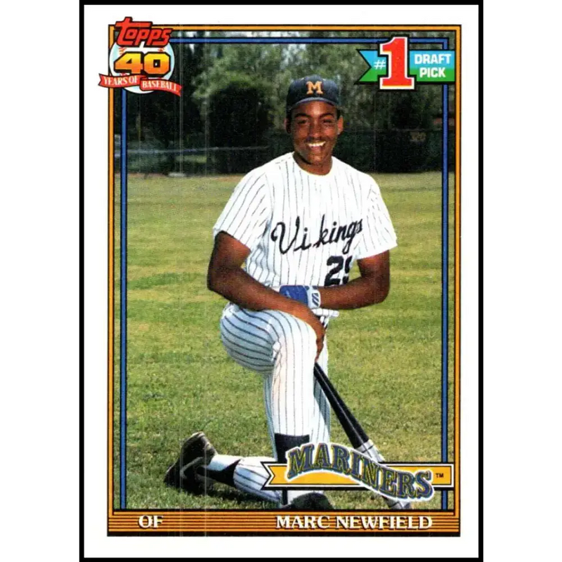 1991 Topps #529 Marc Newfield NM-MT RC Rookie Seattle Mariners Baseball Card - Baseball Card Single