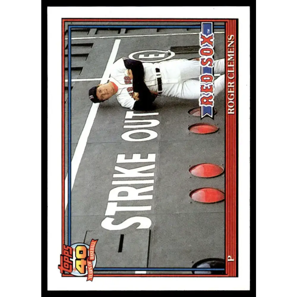 1991 Topps #530 Roger Clemens EX/NM Boston Red Sox Baseball Card - Baseball Card Single