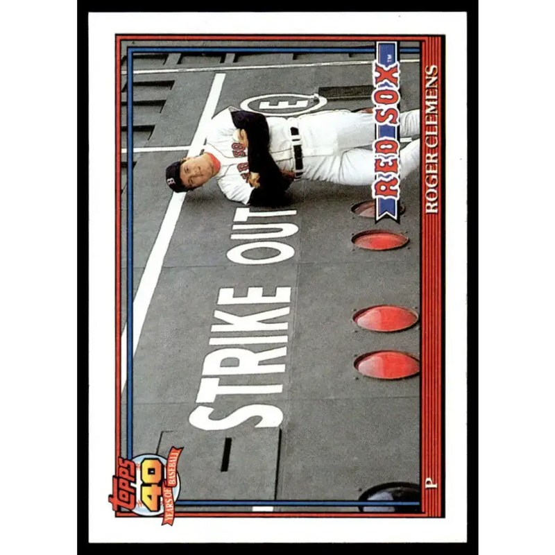 1991 Topps #530 Roger Clemens EX/NM Boston Red Sox Baseball Card - Baseball Card Single