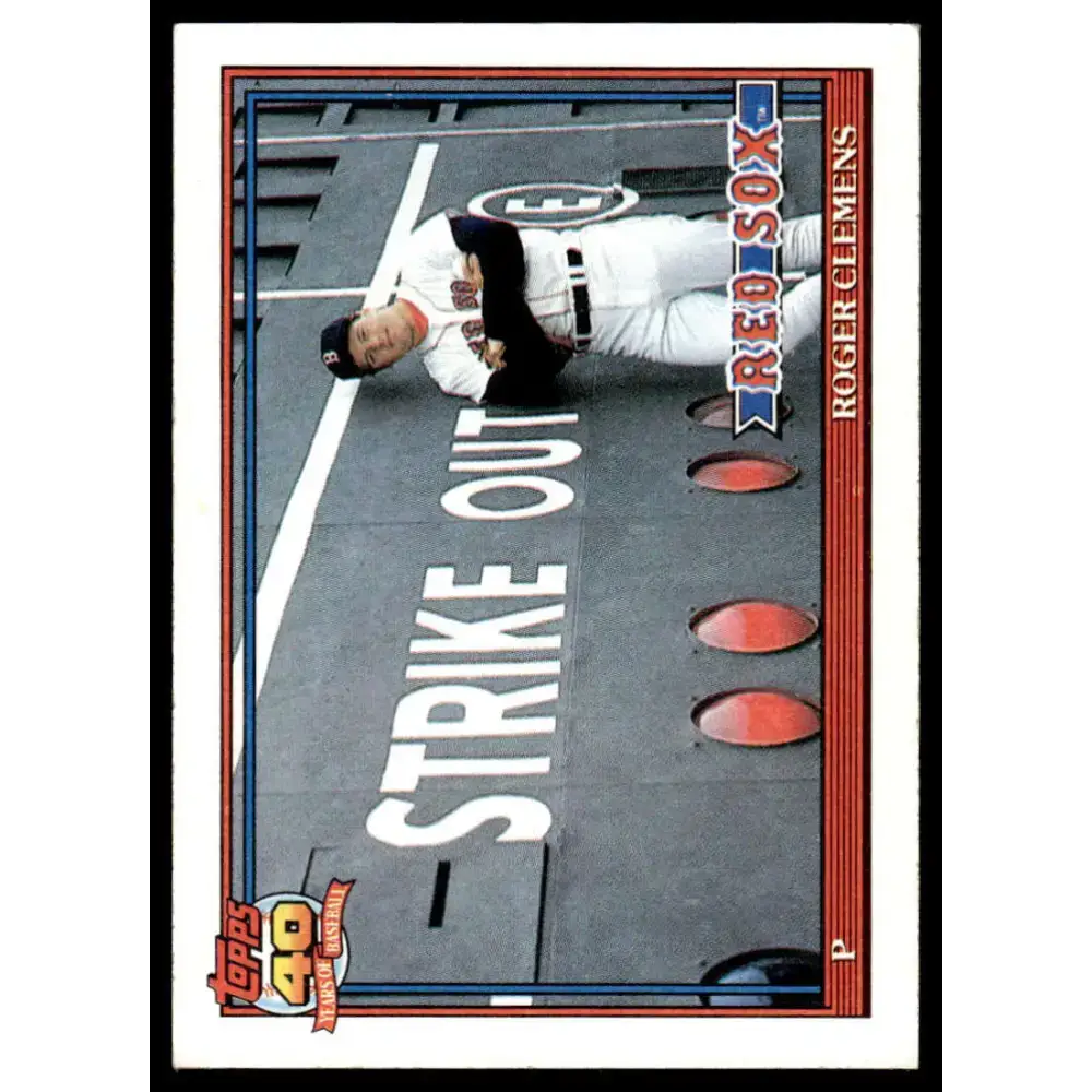 1991 Topps #530 Roger Clemens EX/NM Boston Red Sox Baseball Card - Baseball Card Single