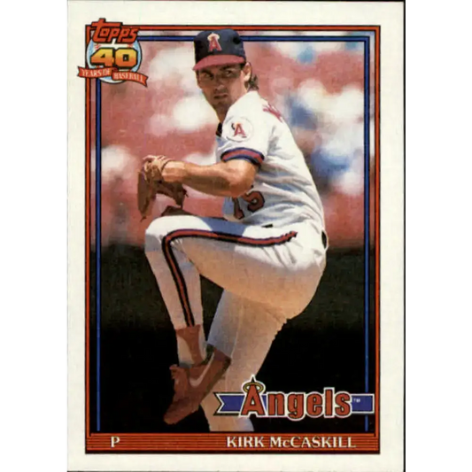1991 Topps #532 Kirk McCaskill NM-MT California Angels Baseball Card - Baseball Card Single