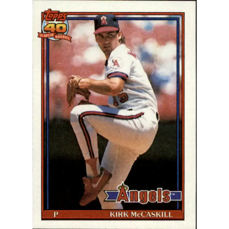 1991 Topps #532 Kirk McCaskill NM-MT California Angels Baseball Card - Baseball Card Single
