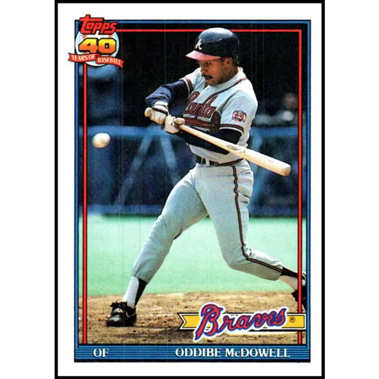 1991 Topps #533 Oddibe McDowell NM-MT Atlanta Braves Baseball Card - Baseball Card Single