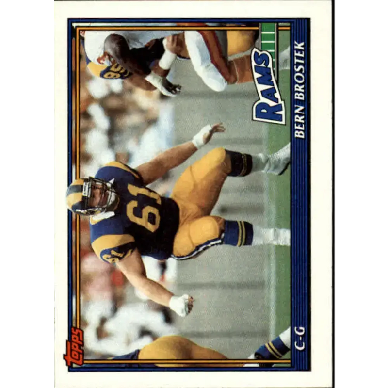 1991 Topps #535 Bern Brostek NM-MT Los Angeles Rams Football Card - Football Card Single