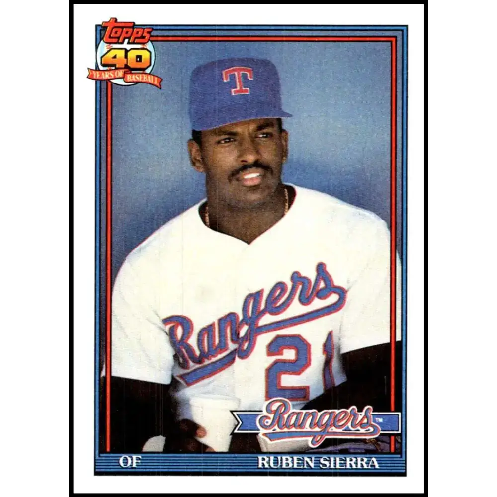 1991 Topps #535 Ruben Sierra NM-MT Texas Rangers Baseball Card - Baseball Card Single