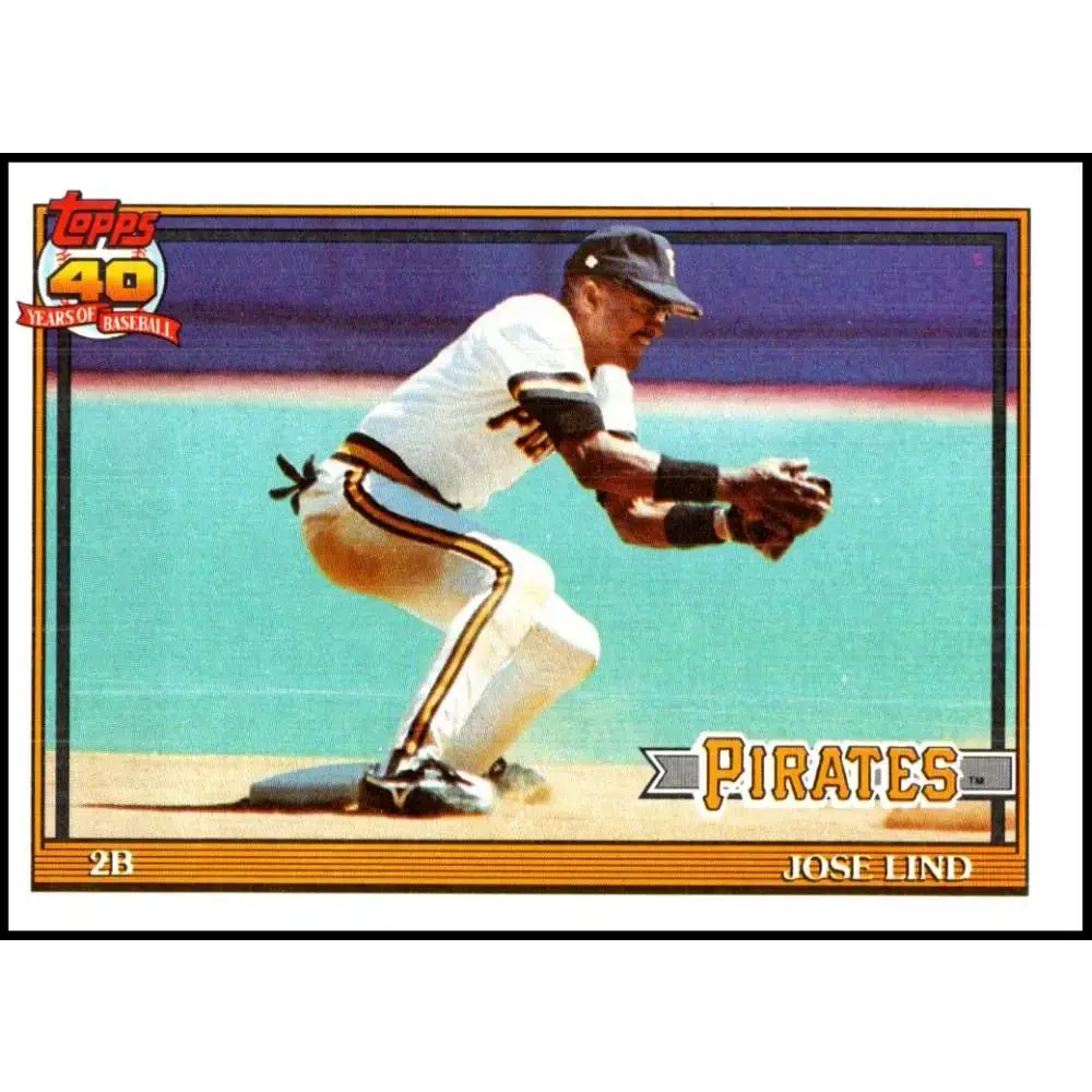 1991 Topps #537 Jose Lind NM-MT Pittsburgh Pirates Baseball Card - Baseball Card Single