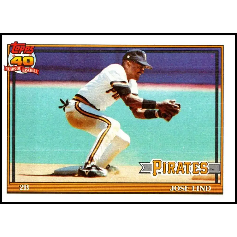 1991 Topps #537 Jose Lind NM-MT Pittsburgh Pirates Baseball Card - Baseball Card Single