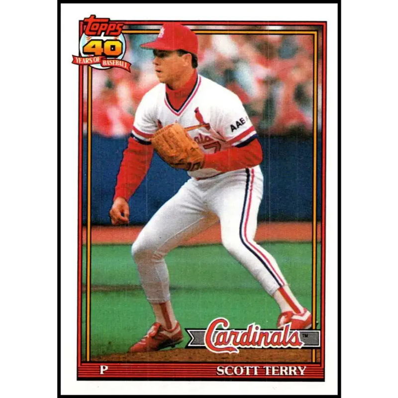 1991 Topps #539 Scott Terry NM-MT St. Louis Cardinals Baseball Card - Baseball Card Single