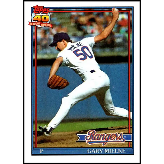 1991 Topps #54 Gary Mielke NM-MT Texas Rangers Baseball Card - Baseball Card Single