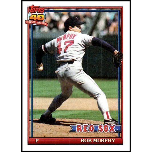 1991 Topps #542 Rob Murphy NM-MT Boston Red Sox Baseball Card - Baseball Card Single