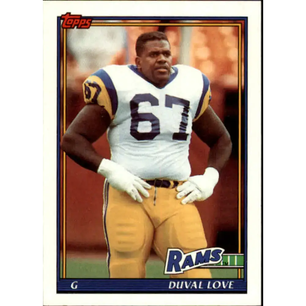 1991 Topps #543 Duval Love NM-MT RC Rookie Los Angeles Rams Football Card - Football Card Single