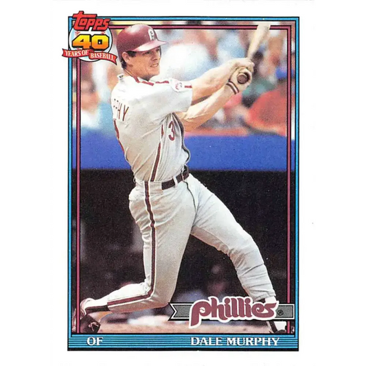 1991 Topps #545 Dale Murphy NM-MT Philadelphia Phillies Baseball Card - Baseball Card Single