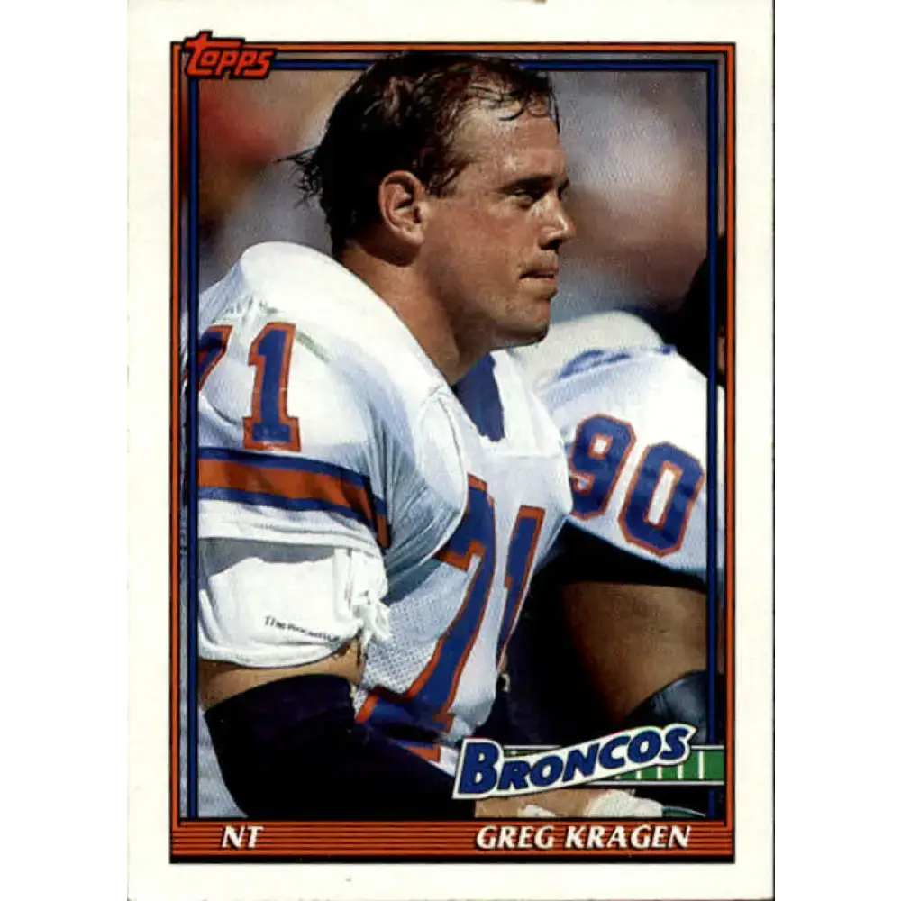 1991 Topps #547 Greg Kragen NM-MT Denver Broncos Football Card - Football Card Single
