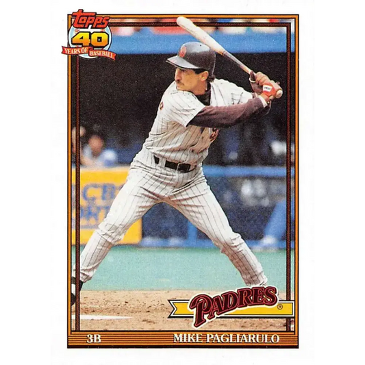1991 Topps #547 Mike Pagliarulo NM-MT San Diego Padres Baseball Card - Baseball Card Single