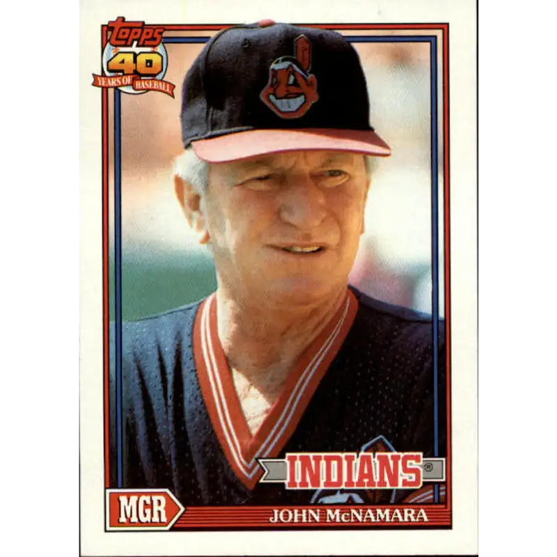 1991 Topps #549 John McNamara NM-MT Cleveland Indians Baseball Card - Baseball Card Single