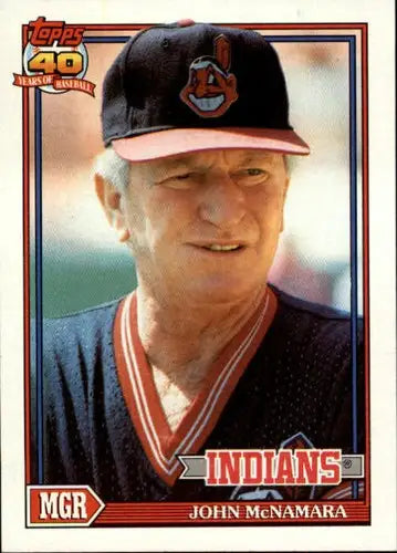 1991 Topps #549 John McNamara NM-MT Indians MG - Baseball Card Single