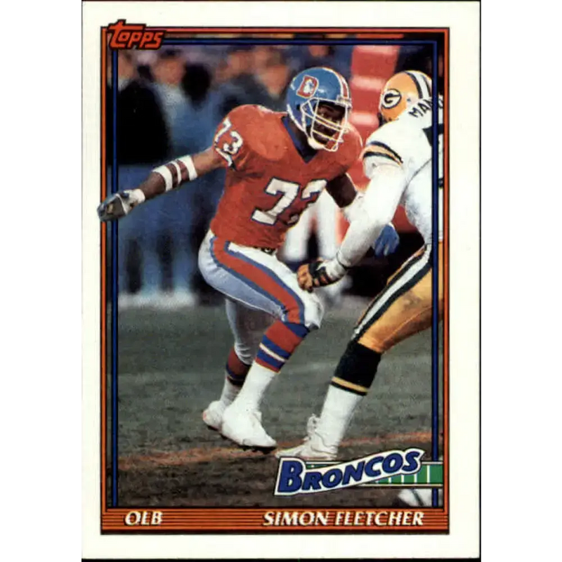 1991 Topps #549 Simon Fletcher NM-MT Denver Broncos Football Card - Football Card Single