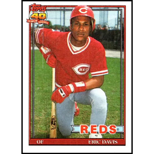 1991 Topps #550 Eric Davis NM-MT Cincinnati Reds Baseball Card - Baseball Card Single