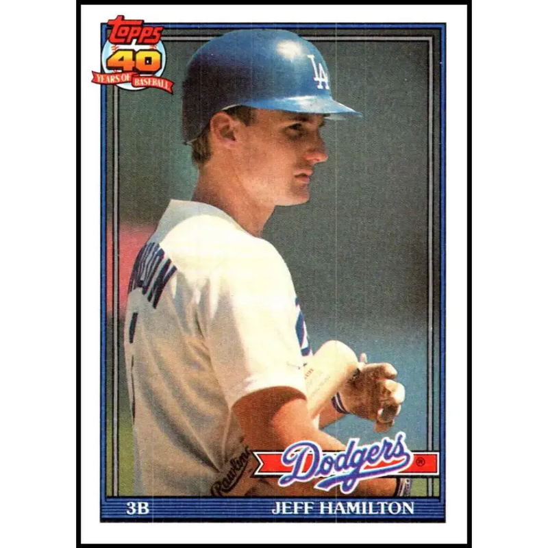 1991 Topps #552 Jeff Hamilton NM-MT Los Angeles Dodgers Baseball Card - Baseball Card Single