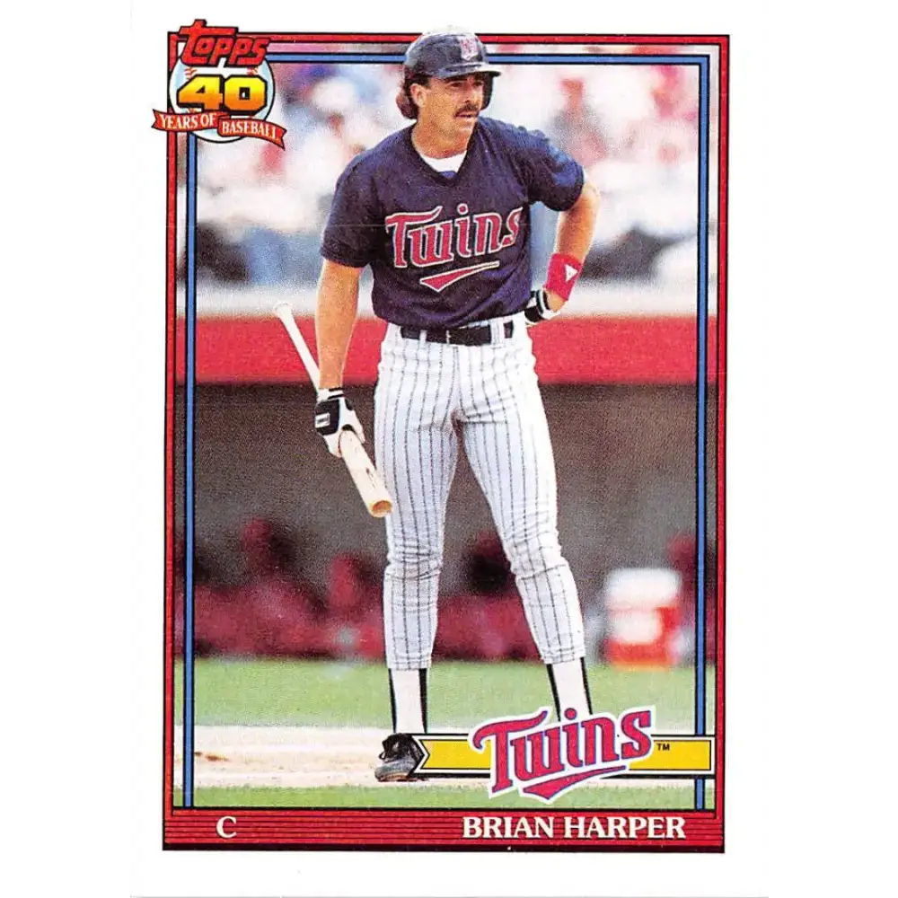 1991 Topps #554 Brian Harper NM-MT Minnesota Twins Baseball Card - Baseball Card Single