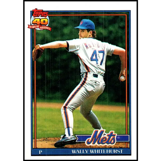 1991 Topps #557 Wally Whitehurst NM-MT New York Mets Baseball Card - Baseball Card Single