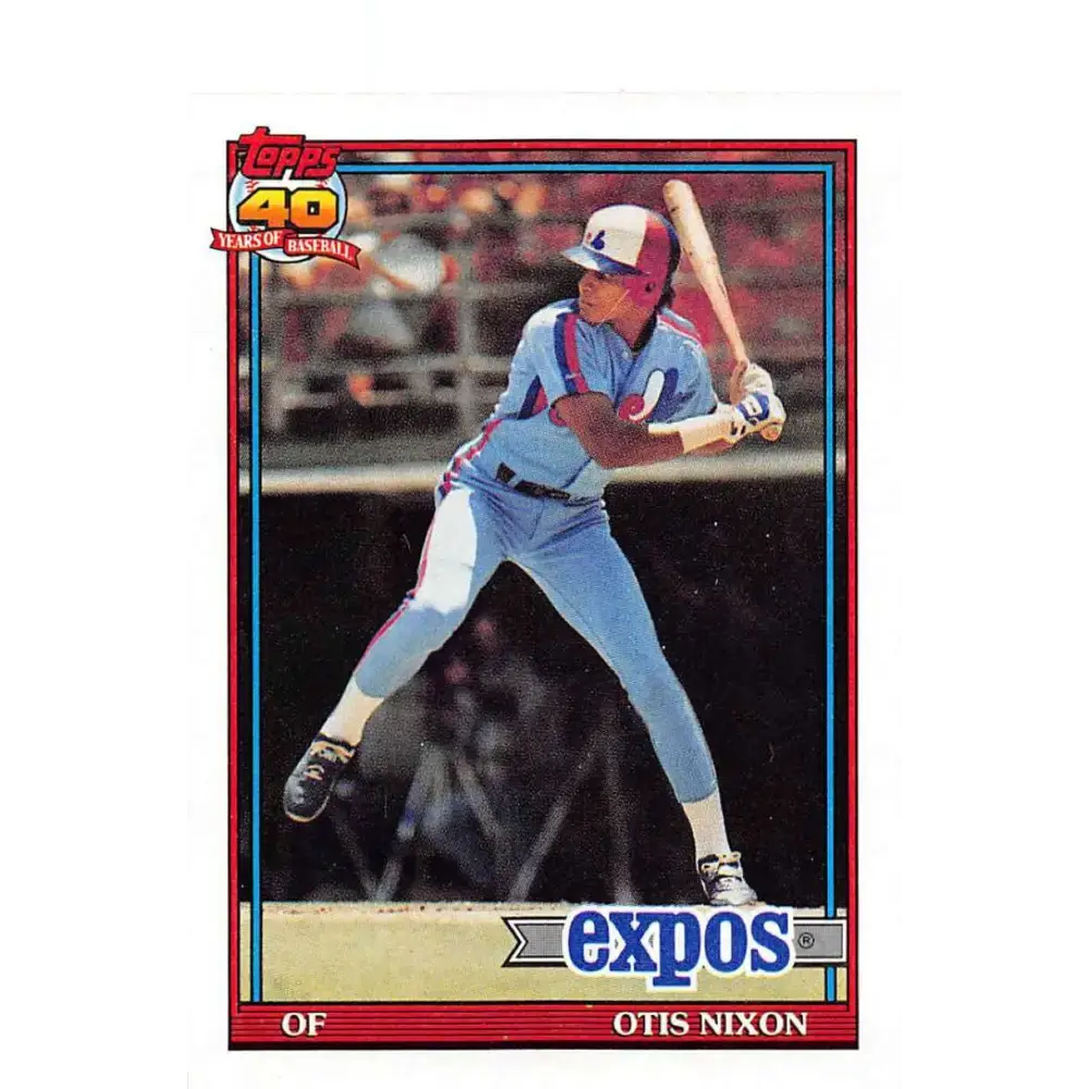 1991 Topps #558 Otis Nixon NM-MT Montreal Expos Baseball Card - Baseball Card Single