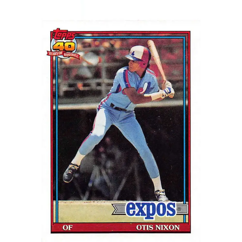 1991 Topps #558 Otis Nixon NM-MT Montreal Expos Baseball Card - Baseball Card Single