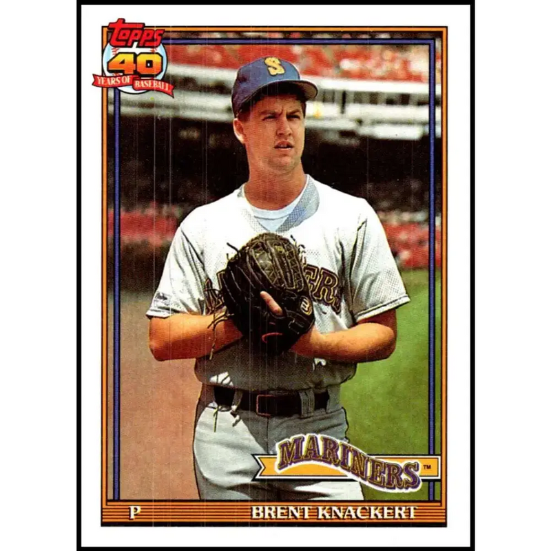 1991 Topps #563 Brent Knackert NM-MT Seattle Mariners Baseball Card - Baseball Card Single
