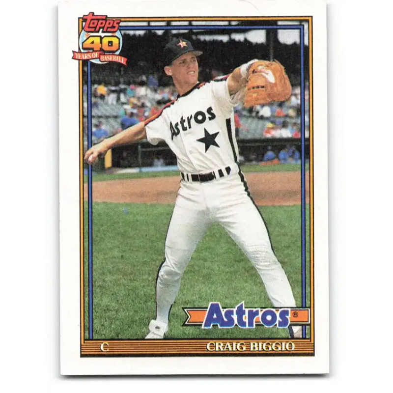 1991 Topps #565 Craig Biggio NM-MT Houston Astros Baseball Card - Baseball Card Single