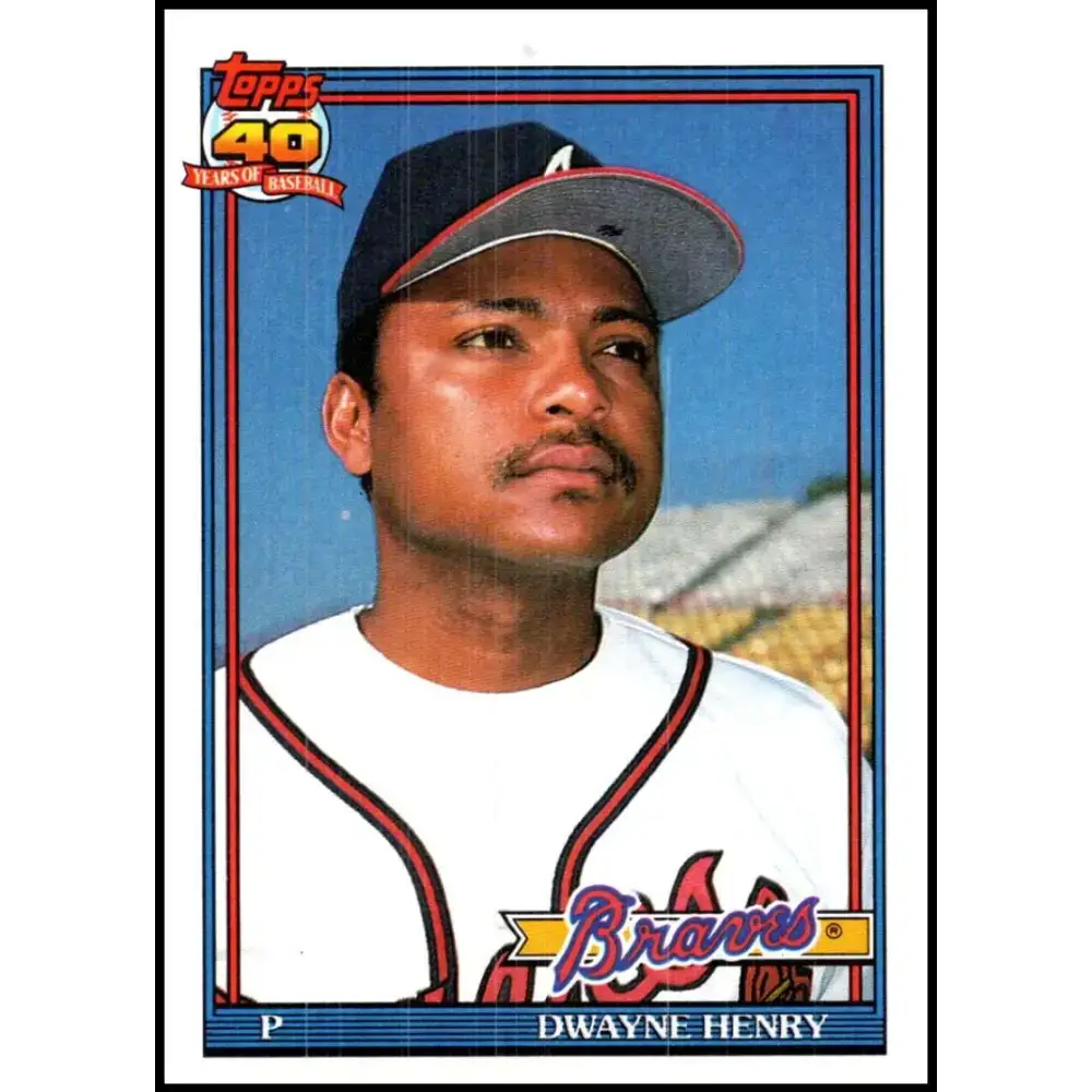 1991 Topps #567 Dwayne Henry NM-MT Atlanta Braves Baseball Card - Baseball Card Single
