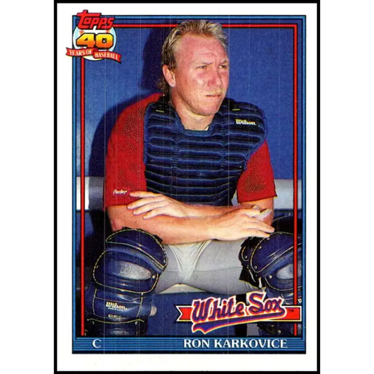 1991 Topps #568 Ron Karkovice NM-MT Chicago White Sox Baseball Card - Baseball Card Single