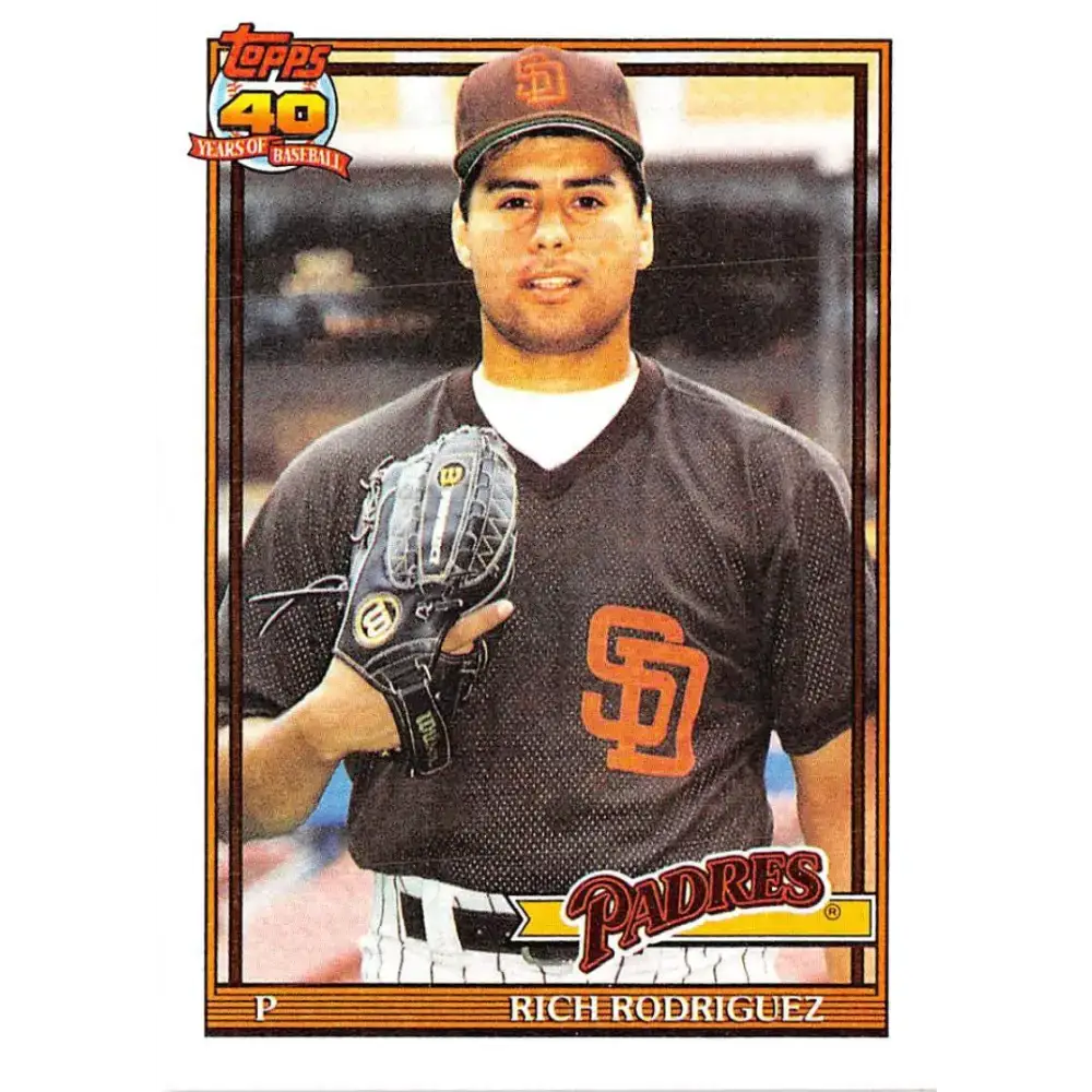 1991 Topps #573 Rich Rodriguez NM-MT RC Rookie San Diego Padres Baseball Card - Baseball Card Single