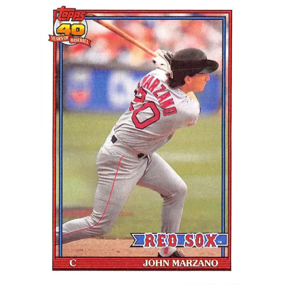 1991 Topps #574 John Marzano NM-MT Boston Red Sox Baseball Card - Baseball Card Single