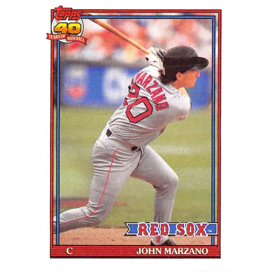 1991 Topps #574 John Marzano NM-MT Boston Red Sox Baseball Card - Baseball Card Single