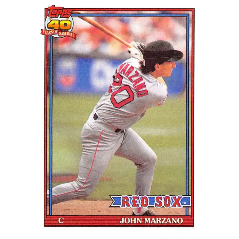 1991 Topps #574 John Marzano NM-MT Boston Red Sox Baseball Card - Baseball Card Single