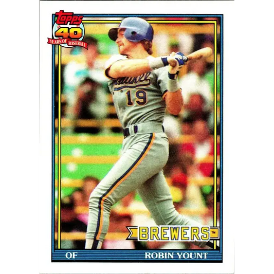1991 Topps #575 Robin Yount NM-MT Milwaukee Brewers Baseball Card - Baseball Card Single