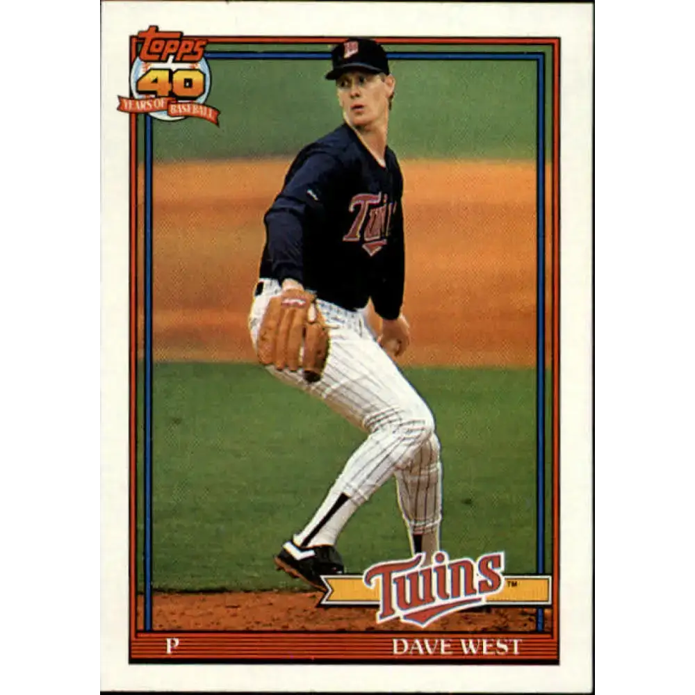 1991 Topps #578 David West NM-MT Minnesota Twins Baseball Card - Baseball Card Single