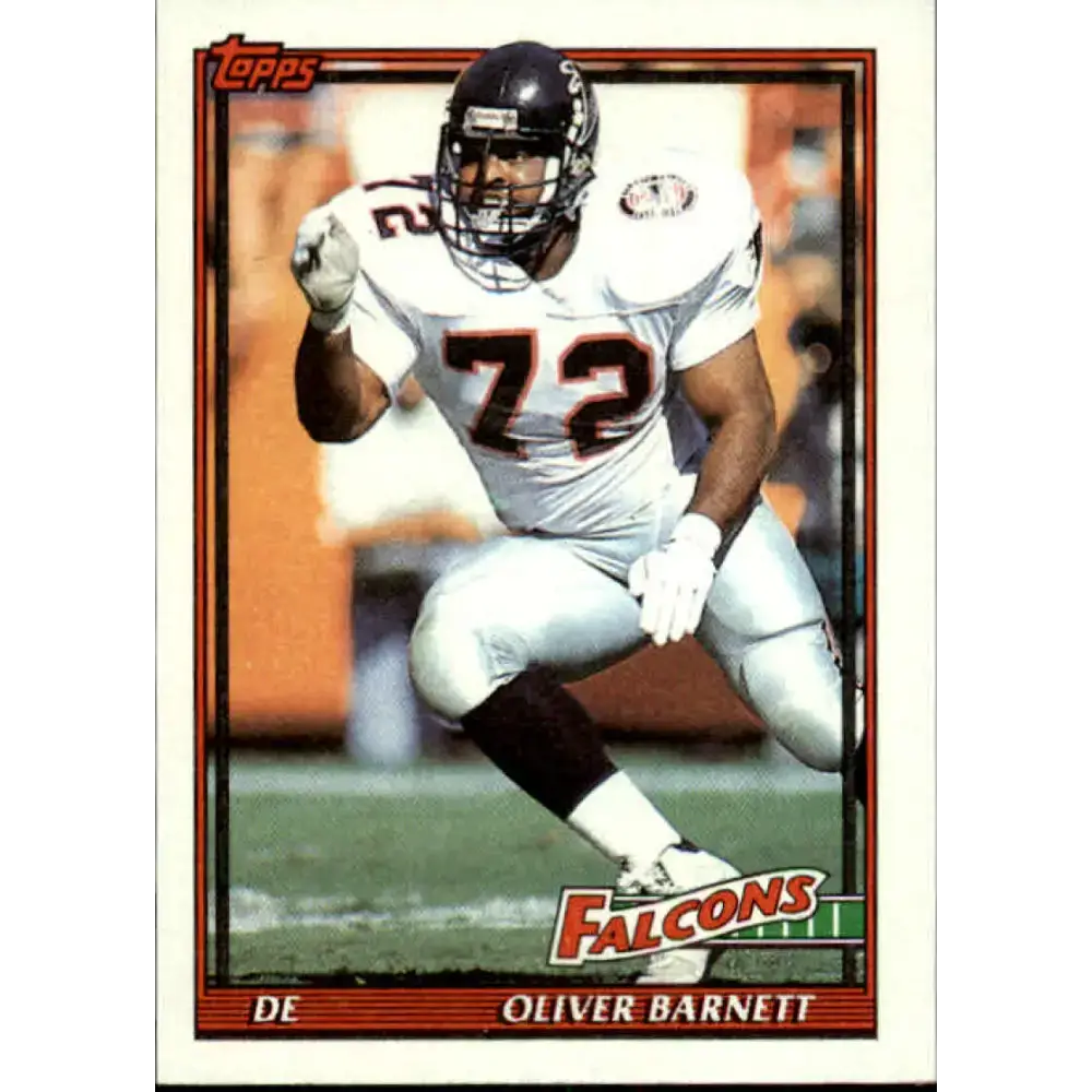 1991 Topps #579 Oliver Barnett NM-MT Atlanta Falcons Football Card - Football Card Single
