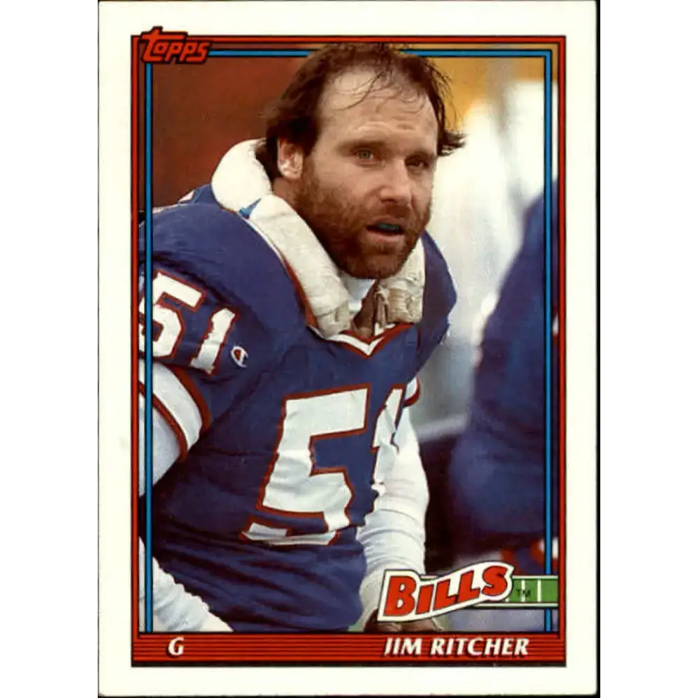 1991 Topps #58 Jim Ritcher NM-MT Buffalo Bills Football Card - Football Card Single