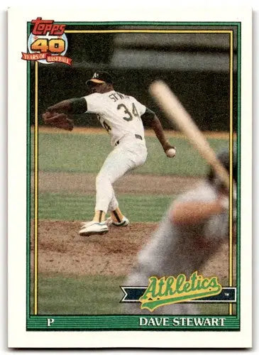 1991 Topps #580 Dave Stewart NM Near Mint Athletics ID:43298 - Baseball Card Single