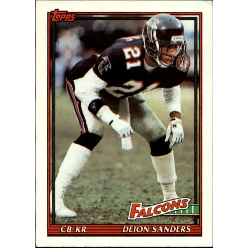 1991 Topps #582 Deion Sanders NM-MT Atlanta Falcons Football Card - Football Card Single