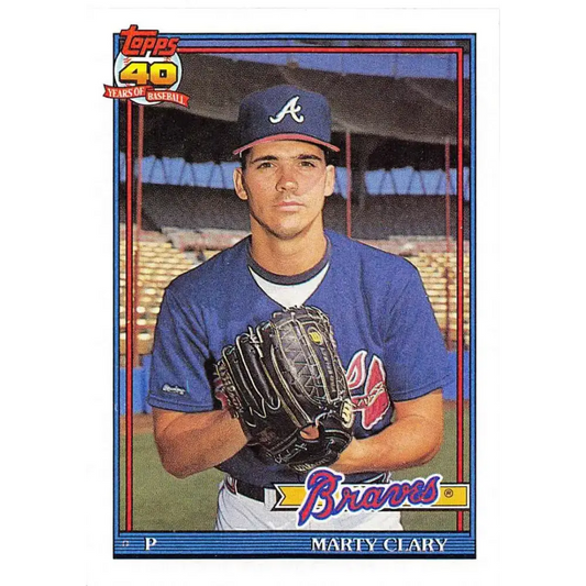 1991 Topps #582 Marty Clary NM-MT Atlanta Braves Baseball Card - Baseball Card Single
